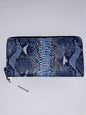 BRAHMIN Skyler Marine Seville Blue Python Embossed Leather Wristlet/Wallet NEW
