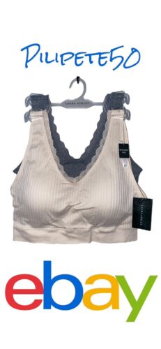 LAURA ASHLEY~2 PACK COMFORT BRA ~LACE TRIM~ STYLE # LS5336~ALL SIZES~GREAT FIT!