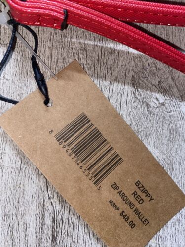 STEVE MADDEN WALLET WRISTLET RED WRAP AROUND LOGO SMOOTH TEXTURED