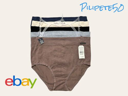 NÁUTICA ~ Women's High Waist NT5835 Underwear Panties Blend Material 5-Pair ~XL