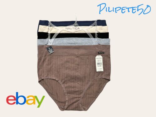 NÁUTICA ~ Women's High Waist NT5835 Underwear Panties Blend Material 5-Pair ~XL