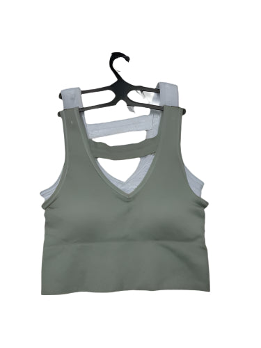 90 Degree By Reflex Green & Gra High Perform Full Support Sports Bra  SMALL-CUTE