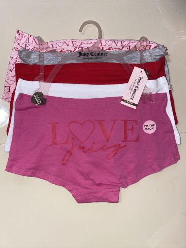 Juicy Couture ~ Women's Boyshort Underwear Panties Cotton Blend 5-Pair (A) ~ L