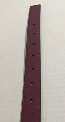 MICHAEL KORS BELT REVERSIBLE NICKEL/BURGUNDY SKINNY With MK LOGO CIRCLE BUCKLE