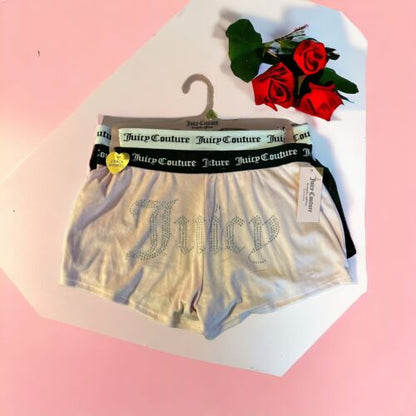 JUICY COUTURE MULTICOLOR  VELOUR RHINSTONES LOGO~JC1751~SLEEP SHORTS ALL SIZES