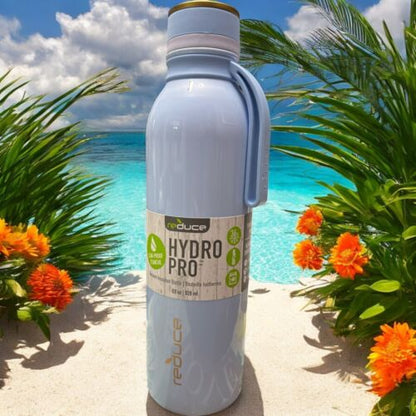 REDUCE Hydro PRO Vacuum Insulated Light Blue Stainless Steel Water Bottle 28 oz