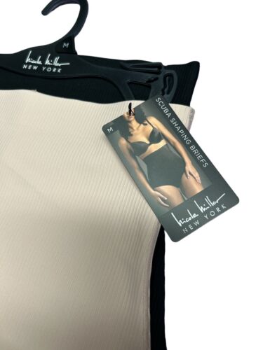 NICOLE MILLER~2 Pk~SEAMLESS LASER SCUBA SHAPING BRIEFS NM6402~UNIQUE~SEXY~MEDIUM