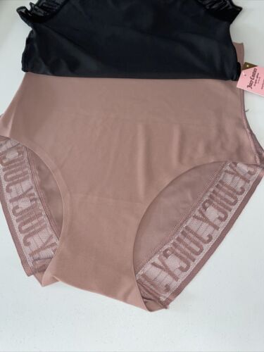 Juicy Couture Women 2Pack~ Shaping Brief Black ~LOGO~No Panty Lines~ UNIQUE!