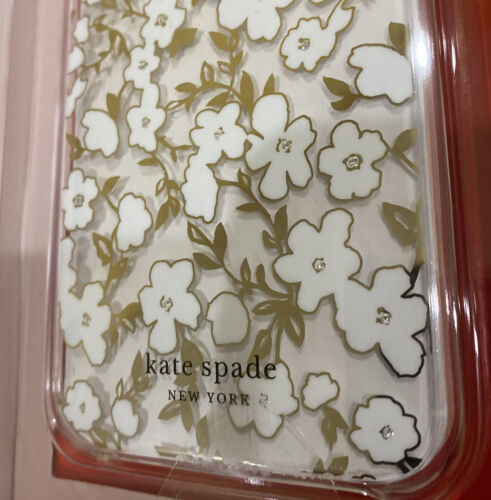 KATE SPADE CASE iPHONE 11 PRO MAX CLEAR -TINY WHITE FLOWER RHINESTONE GOLD FOIL