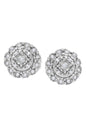 Diamond Halo Cluster Stud Earrings (1/10 ct. t.w.) in Sterling Silver NEW
