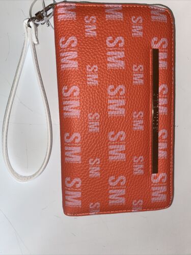 STEVE MADDEN WALLET WRISTLET ORANGE BLUSH TWO TONE