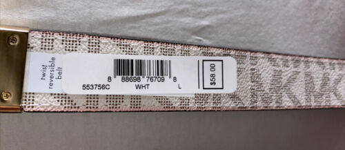 MICHAEL KORS BELT REVERSIBLE BROWN/WHITE MK LOGO LARGE