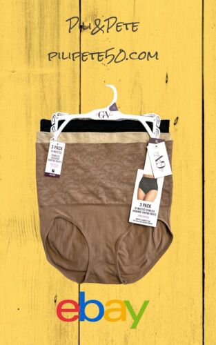 Gloria Vanderbilt 3 Pack High Waisted Seamless Jacquard Shaping Briefs XL~GREAT!