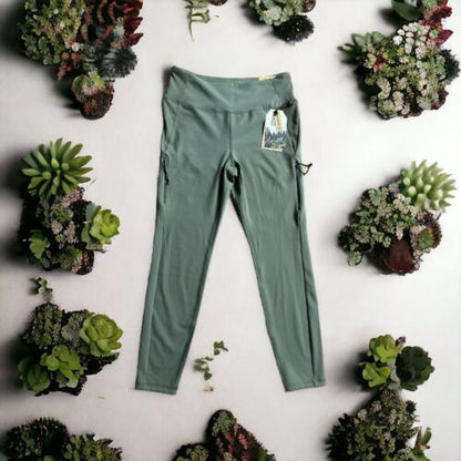 Avalanche Women Pants~Green~Slim Fit Hybrid 4 Way Stretch Woven Knit~CA751R~Sz L