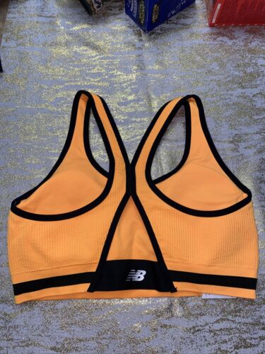 New Balance Medium Impact Sports Bra Style 112013 Impulse Orange/Black Size XL