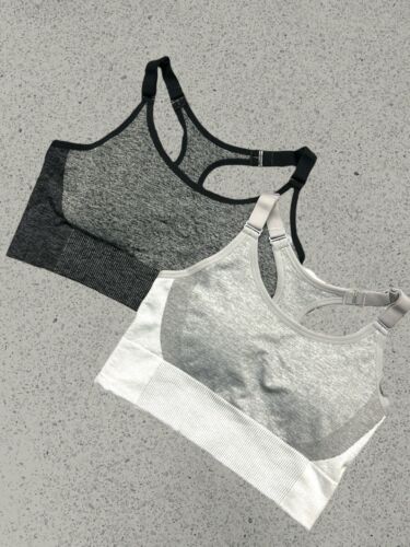 Layer8~2 Pack Sports Bra ~Medium Support ~Q-Wick Dry~Racerback~ Sze. Large~NEW