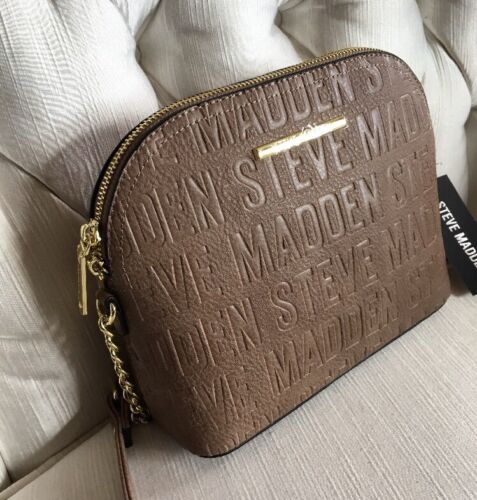 Steve Madden handbag BMarilyn Color Mushroom Stamped Logo Gold Hardware UNIQUE!