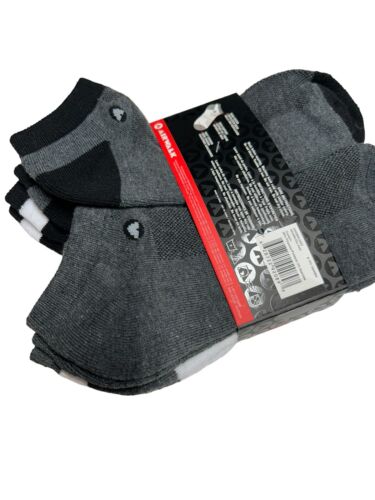 Airwalk Crew Socks 6 Pair Men 10-13 Arch Support~Mesh Vented~Black/White/Gray