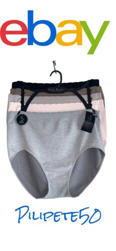 Delta Burke ~ 5 Pack ~ Women's Brief Underwear Panties Nylon Blend ~ 9/2X