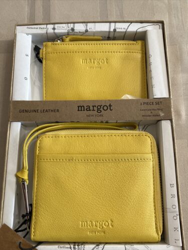 Margot New York Leather Cyrus Wristlet & Kate Card-Case Style# MG3004-CR~ UNIQUE