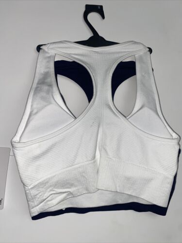 90 DEGREE BY REFLEX~Women's Sports Bra~SLW-22130B~EVENING BLUE/WHITE~ALL SIZES