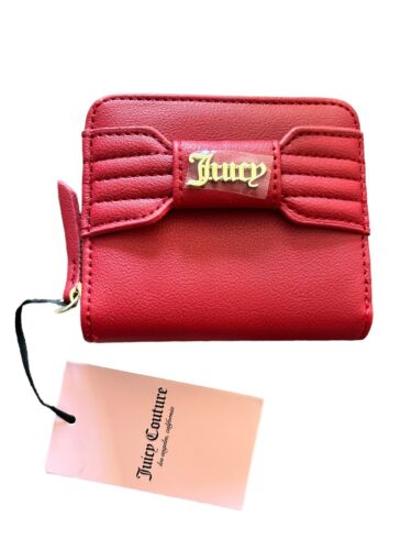 JUICY COUTURE-SCARLET RED-PRETTY BOW SMALL ZIP AROUND WALLET-GREAT & UNIQUE