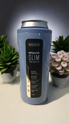 BRUMATE HOPSULATOR SLIM CAN COOLER 12oz. DENIM BLUE-NEW! Tumbler 12oz~COOL!