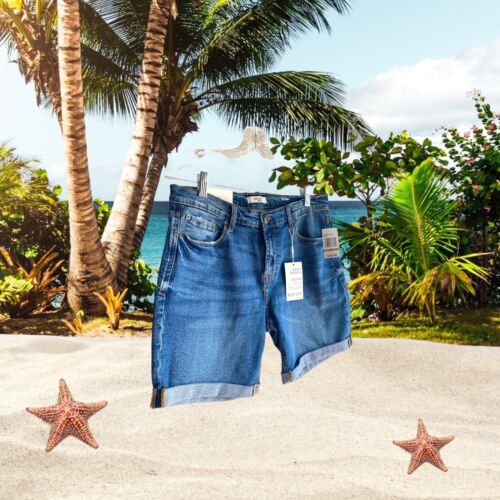 Kensie Jeans~ Luxe Denim Women’s High Rise Shorts~Blue~Size 14/32~70’s LOOK! $58