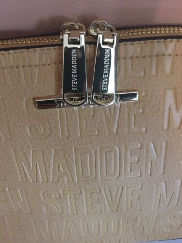 STEVE MADDEN HANDBAG BMARILYN MUSTARD STAMPED LOGO GOLD HARDWARE