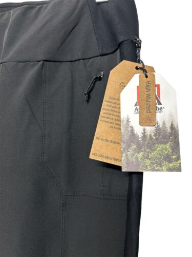 Avalanche Women's Pants~BLACK~ High Waisted~Zip Pocket~4 Way Stretch~CA718R~Sz L