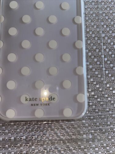KATE SPADE PHONE CASE FOR iPHONE 11 PRO MAX CLEAR WITH LIGHT YELLOW DOTS &TRIM