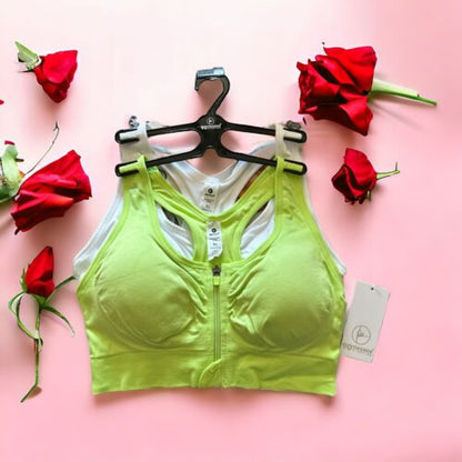 90 Degree By Reflex High Performance~ Full Support Sport  Bra Set-Two L MSRP$58