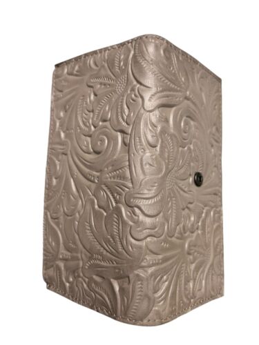 Patricia Nash~Nazari Leather Tool Stone ~ Bi-fold Wallet P419244 ~REAR FIND $89