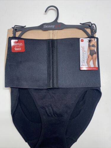 SKINNYGIRL SHAPER 2 PCK ELASTIC BAND HOOK&EYE BRIEFS~WHITTLE YOUR WAIST~SG7614~M