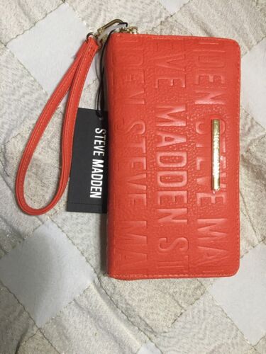 STEVE MADDEN WALLET WRISTLET ORANGE STAMPED LOGO "SO NICE"!!!!