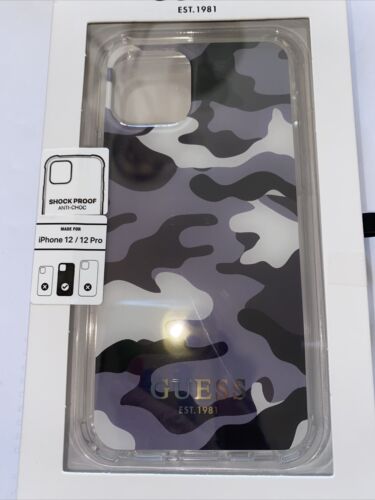 GUESS® Camo Army Green iPhone 12 /12 Pro Hard Men's Case Gold Logo NIB Rare NEW