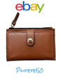 LODIS Coin Purse Bifold Card Wallet COGNAC Genuine Leather-ABSOLUTELY BEAUTIFUL!