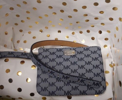 MICHAEL KORS FANNY PACK BELT BAG GRAY SILVER HARDWARE