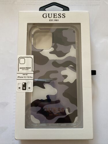 GUESS® Camo Army Green iPhone 12 /12 Pro Hard Men's Case Gold Logo NIB Rare NEW