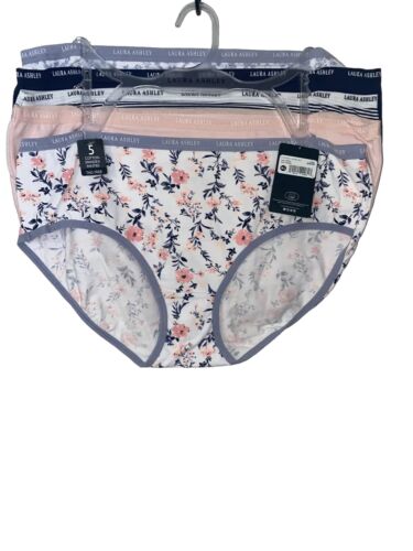 LAURA ASHLEY Intimates Cotton-Spandex Brief Panties~Size XL~5 pair Style LS9540
