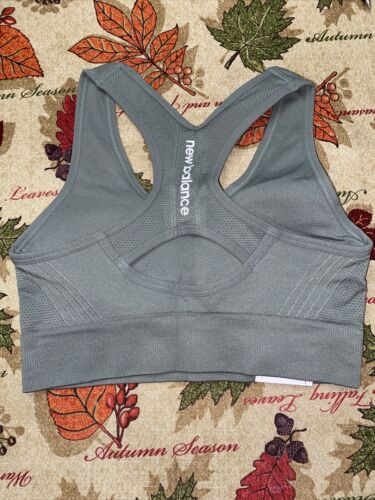 New Balance Medium Impact Sports Bra Style # 112011 SEED GREEN Size MEDIUM