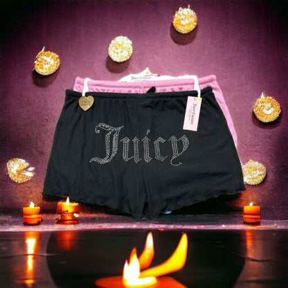 JUICY COUTURE MULTICOLOR~ RHINSTONES LOGO~JC1710~SLEEP SHORTS ALL SIZES~UNIQUE!