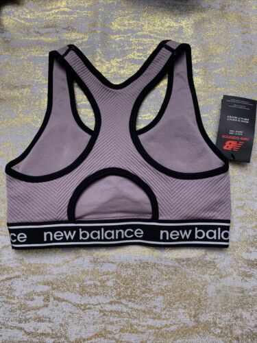 NEW BALANCE Medium Impact Sports Bra Lavender Cashmere/Black Size LARGE NEW