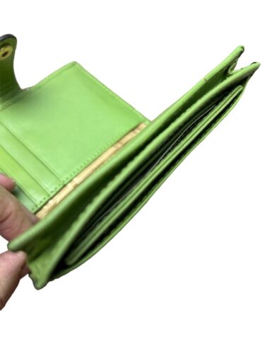 LODIS Coin Purse Bifold Card Wallet Green Genuine Leather-ABSOLUTELY BEAUTIFUL!