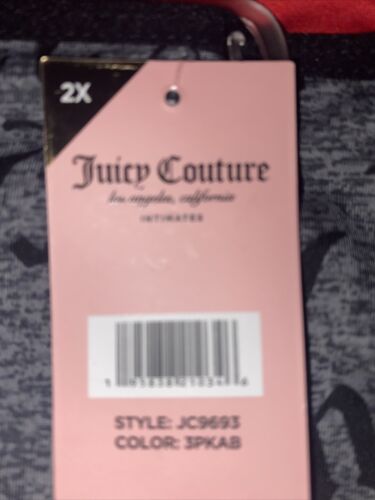 Juicy Couture Women 3-Pack JC9693 Cheeky Multicolor Boy short Panties  Size 2X