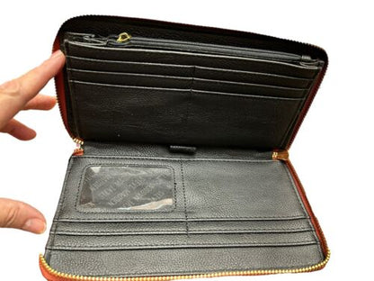 STEVE MADDEN WALLET WRISTLET TERRACOTTA ~ LOGO SMOOTH TEXTURED~ORGANIZER~UNIQUE!
