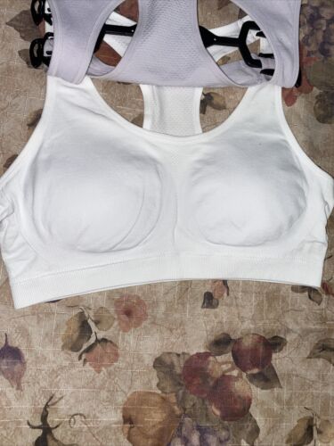 Jockey Women's 2 Pack Removable Cup Seamless Bra -White/Evening Haze Size M
