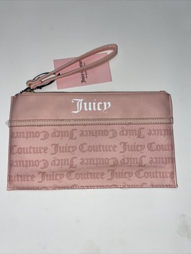 Juicy Couture~Shout It Out Wristlet-Organizer-Macaroon Logo Pink ~ REAR FIND!