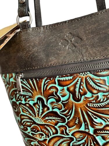 Patricia Nash Albi Tooled Turquoise Convertible Backpack  Tooled $249.00~UNIQUE