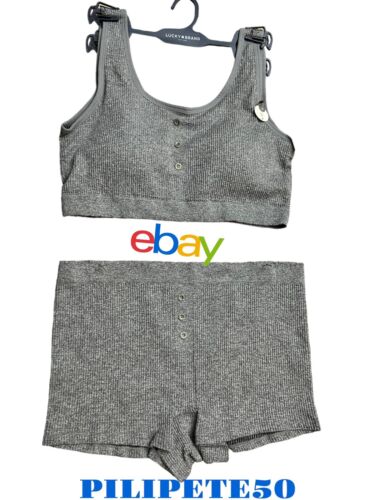 LUCKY BRAND~SET GRAY BRA~ BOYSHORT PANTY ~STYLE LVD14340X~2X ~UNIQUE!!